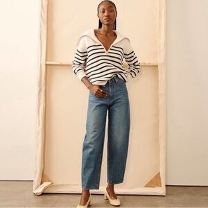 J. Crew women size 31 tall Peggy blue light wash jean tapered high rise stretch